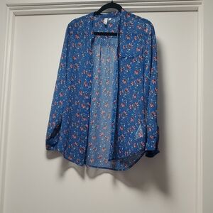 Kut from the Kloth Navy Floral Blouse